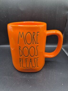 Rae Dunn Orange Ceramic Mug "More Boos Please" Artisan Collection By Magenta